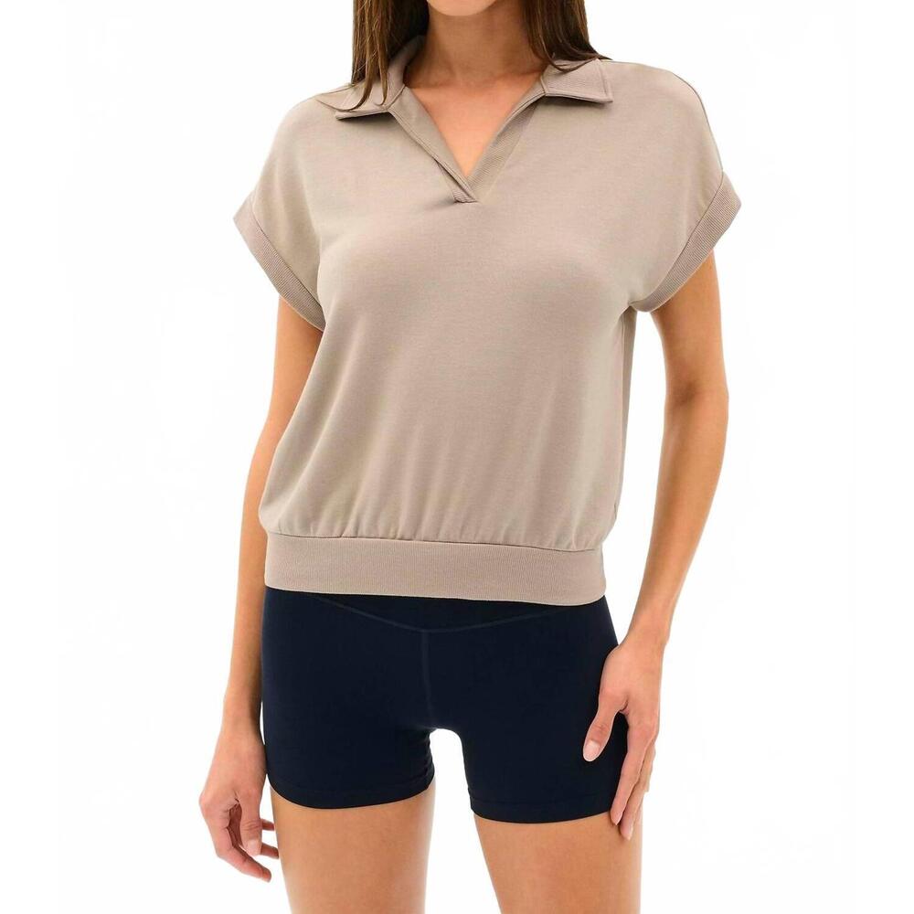 NEW SPLITS59 evie sleeveless polo in latte